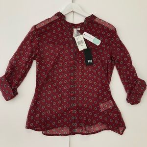 STITCHFIX KUT Burgundy Mandala Blouse